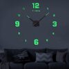 Glow in the Dark Wooden Numbers Wall Clock 3D Round Dial Clock for Living Room and Bedroom Decor