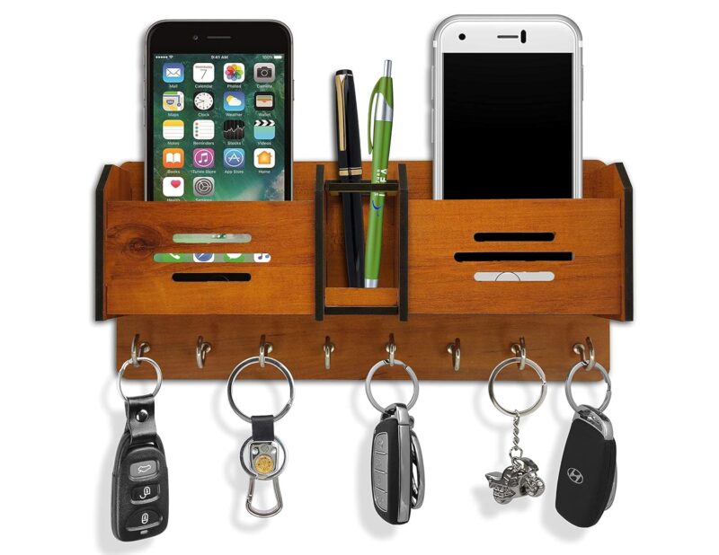 Multipurpose Wooden Key Holder for Wall | Home Decoration & Organizer Stand - Image 4