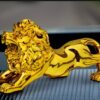 Golden Lion Car Dashboard Decoration Modern Resin Panther Statue for Home and Car Decor