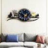 Forest Deer 3D Wooden Wall Clock with LED Light – Blue Jungle Theme
